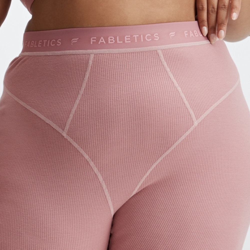 Fabletics Waffle Dusty Rose High-Waisted Legging - Picture 4 of 12